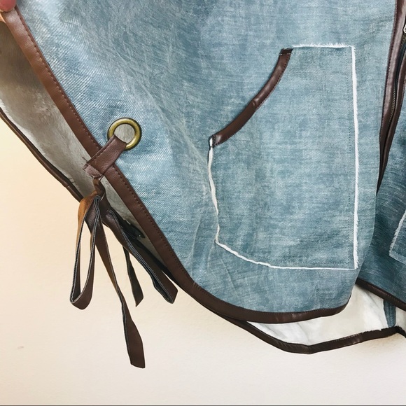 Rain Poncho w/ waxed Jeans material - Picture 4 of 6